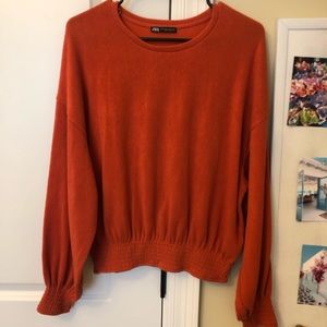 Zara orange sweater top